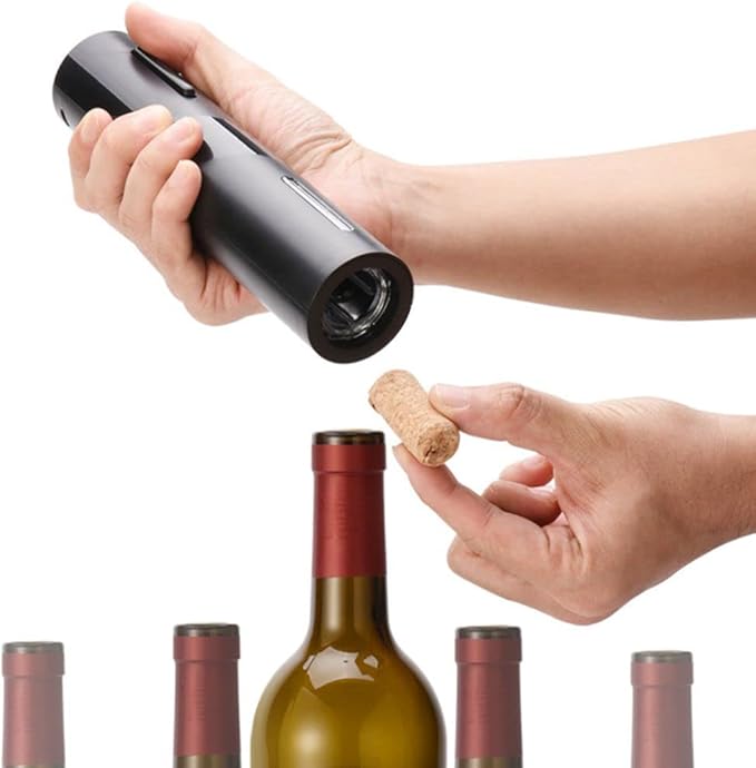 Battery Operated Wine Bottle Openers, Electric Wine Opener with Foil Cutter, One-click Button Reusable Automatic Wine Corkscrew Remover for Wine Lovers Gift Home Kitchen Party Bar Wedding