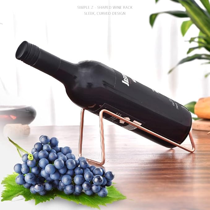 ARFUKA Countertop Wine Rack Tabletop Wine Holder Freestanding Stainless Steel Wine Stand Wine Bottle Holder Perfect Wine Gifts for Wine Lovers Rosegold