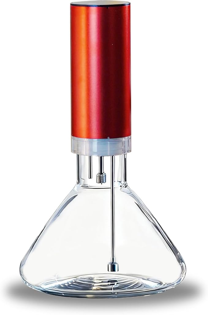 Fogland Electric Wine Decanter 1500ML(50oz), 3/5/10Min Fast Decant, Fine Mist Oxygen Infusion Wine Enhancer, Smart Touch Control, Frosted Aluminum Alloy（Red）