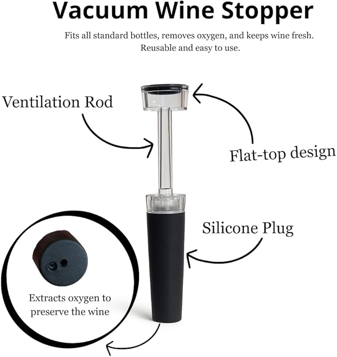 KANDOHAUS Wine Aerator & Pourer. 2 Essential Quality Wine Accessories. No drip No spill, improves taste and smell instantly – Wine Stopper – Wine Bottle Stopper – Wine Air Aerator – Wine Pourer Spout
