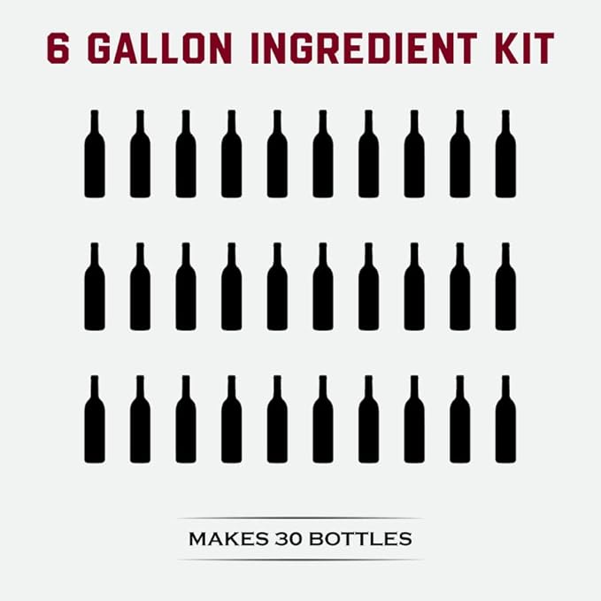 Fontana Washington State Yakima Wine Kit | Ingredient Kit - 6 Gallon Kit | Makes 30 Bottles of Wine