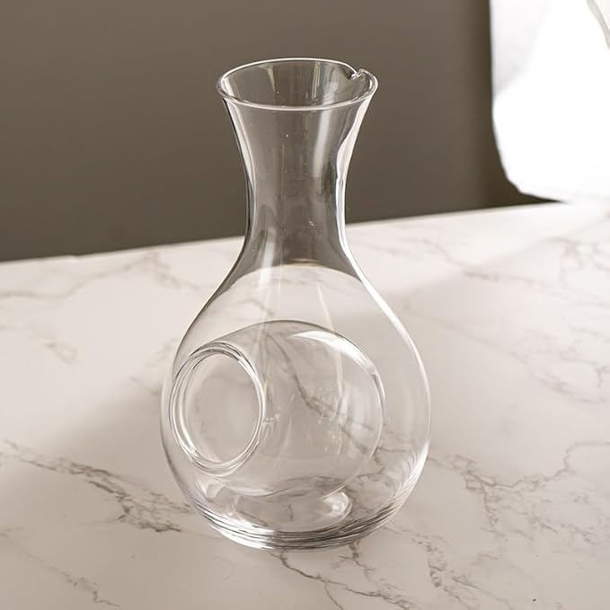 Urban Tokyo Japanese Cold Sake Wine Glass Decanter 12 fl oz Sake Bottle with Ice Cavity Pocket For Home or Restaurant Use (Clear Pocket Cavity)