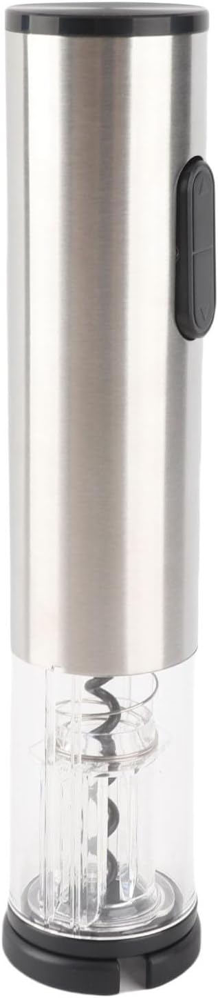 Electric Wine Opener, Automatic Wine Bottle Opener with LED Light, Battery Operated Corkscrew for Party Camping, Stainless Steel and PC Portable Wine Opener
