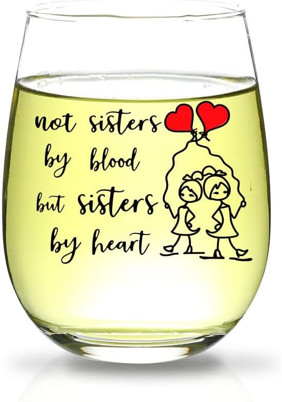 Sister Gifts from Sisters, Big Siste, Birthday Gift from Sisterr,Women,Mothers Day,Valentines Day,Christmas Gift for Best Friend,BFF,Soul Women - 15 Ounce Wine Glass