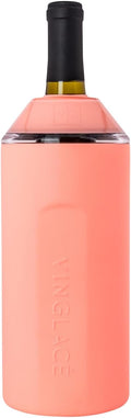 Vinglacé Wine Bottle Chiller- Portable Champagne Insulator- Stainless Steel Wine Cooler Sleeve - Keeps Wine Cold (Coral)