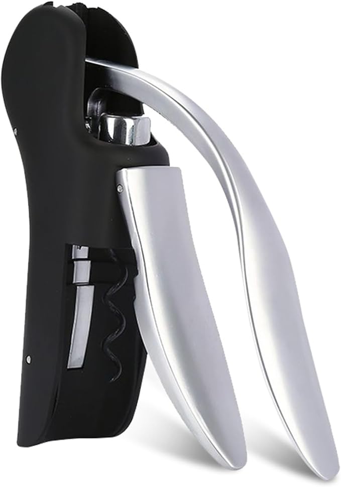 LeLehome Manual Wine Opener Compact Vertical Corkscrew Heavy Duty Stainless Steel Bottle Opener Bar Tool with Gift Box