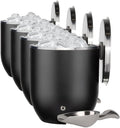 SNOWFOX Plus, Premium Vacuum Insulated Stainless Steel Ice Bucket with Lid/Scoop,Home Bar Accessories,Elegant Bartending Ice Buckets for Parties,Beautiful Outdoor Supplies,3L,Matte Black (Pack of 4)