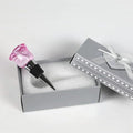 Crystal Wine Bottle Stopper, Gift Boxed Wine Stopper, Reusable Stainless Steel Bottle Stopper (Pink Rose)