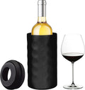 Vacuum Insulated Stainless Steel Wine & Champagne Bottle Cooler – Fits Most 750mL Bottles, Keeps Drinks Chilled for Hours (Black)