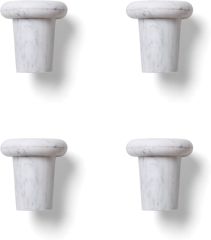 Outset B320 Silicone Wine Bottle Stoppers, White Marble, Small