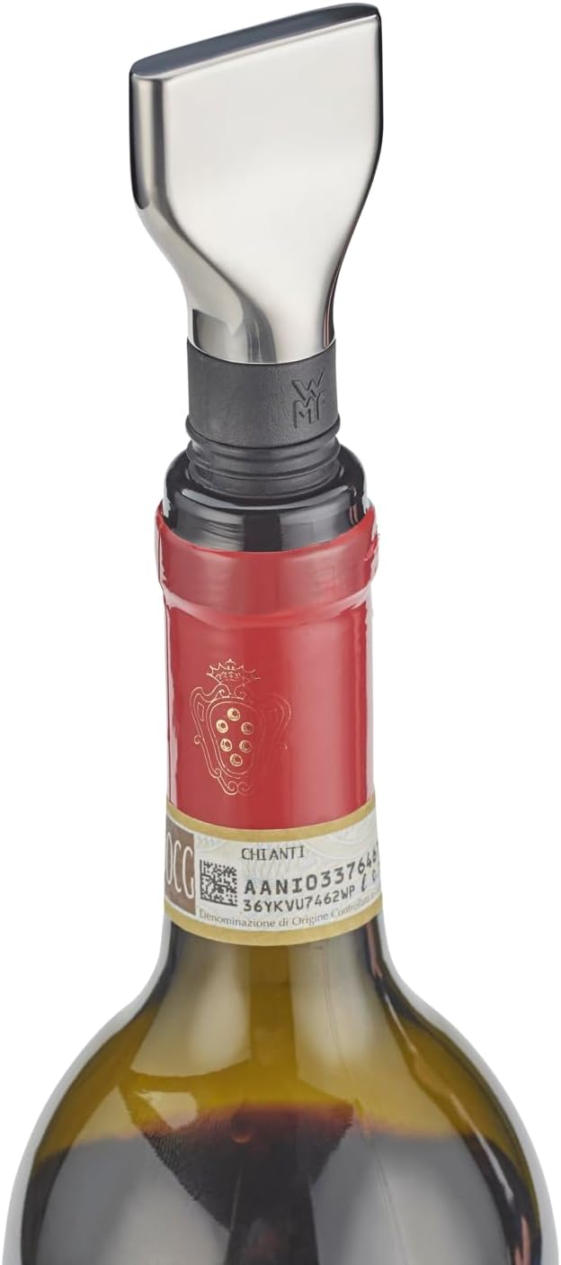 WMF Baric Wine Sommelier Set 3-Piece Corkscrew Set, Wine Accessories, Foil Cutter, Bottle Stopper, in Walnut Wood Box, Black