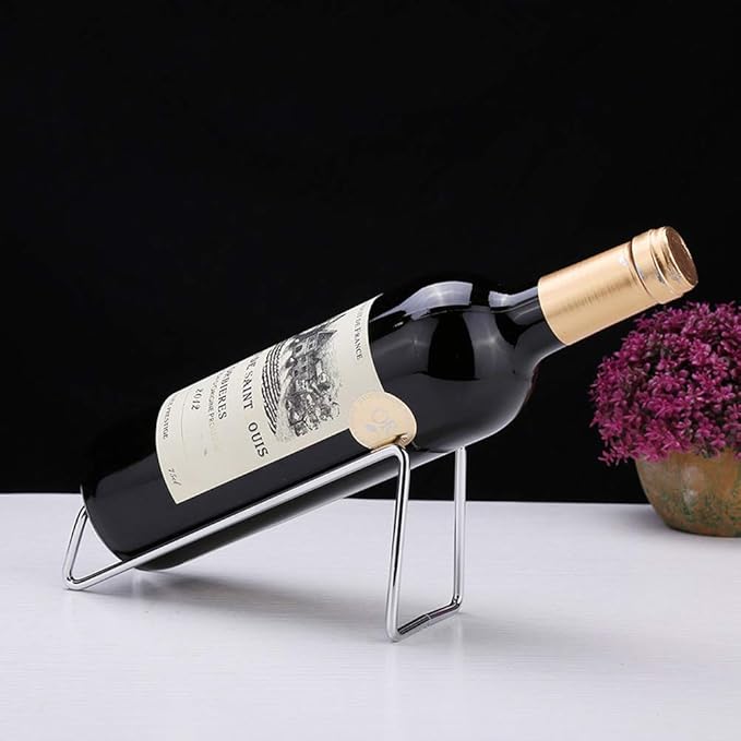10 Pcs Metal Wine Rack Freestanding -Tabletop/ Countertop Wine Rack Holder - Wine Bottle Storage Rack, Party Wine Holder Stand, Unique Wine Gifts and Accessories for Wine Lovers (Silver)