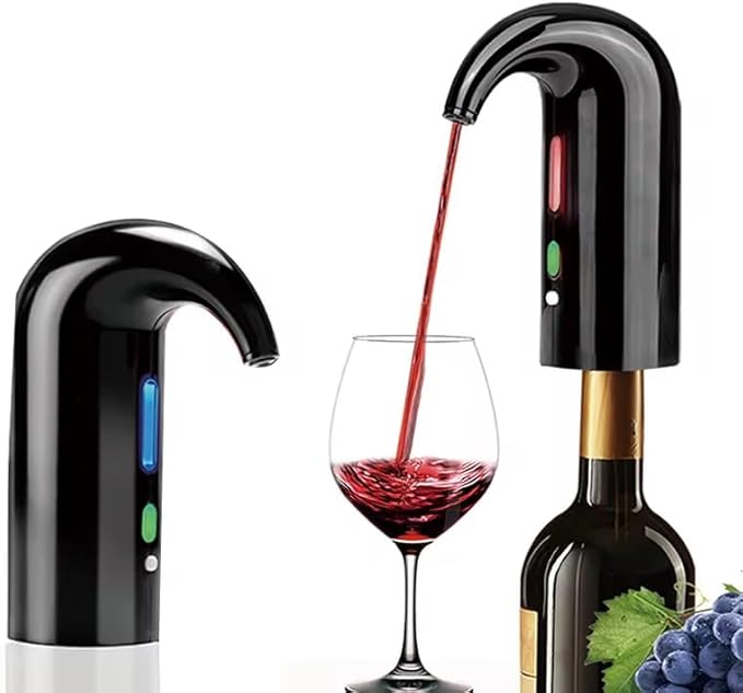 Electric Wine Aerator and Dispenser, Automatic Wine Pourer with Smart Dispensing, Rechargeable Bottle Holder