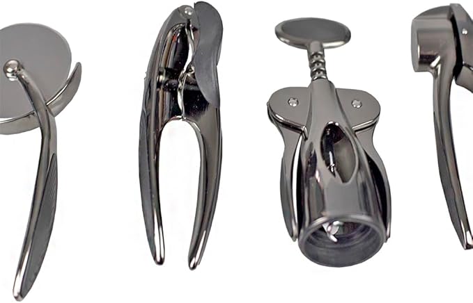 Curved Zinc Alloy Handheld Manual Can Opener with Large Easy Turn Knob by Home Basics | Non-Slip Grip Handles | Sharp Cutting Wheel | Essential Kitchen Tool