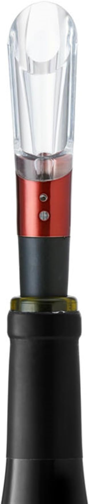 Rabbit Aerate and Preserve Wine Set, Wine/Champagne Sealer and Super Aerator (Red), Standard