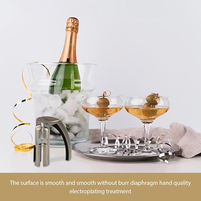 Champagne Bottle Opener, Portable Zinc Alloy Bar Jar Cork Puller Champagne Corkscrew, Professional Best Kitchen Sparkling Wine Bottle Lovers Waiters Corkscrew Opener(SIZE:opener)