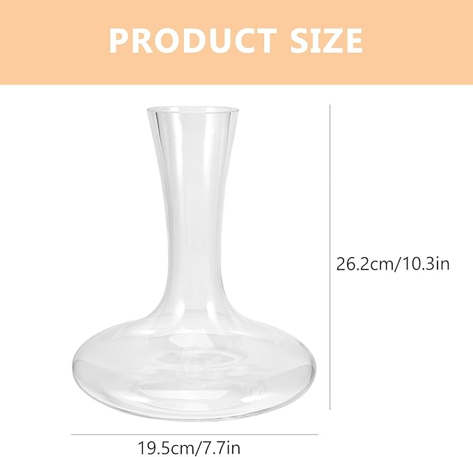 Handheld Glass Wine Decanter with Handle, Fast Pouring Crystal Red Wine Aerator for Home Bar and Dining, Creative Simple Design Beverage Serveware