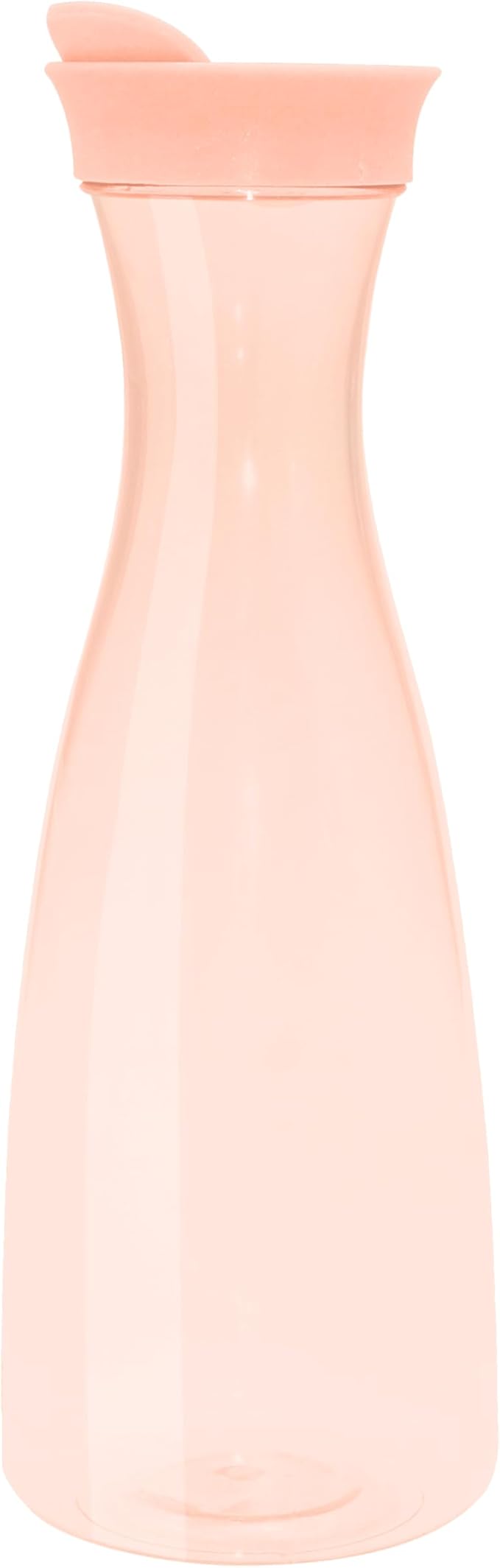 OGGI Clear Carafe w/Flip Open Lid - Ideal Juice Bottle, Clear Pitcher with Lid, Tea Pitcher, Water Carafe, 1.6 Lt(54Oz), Blush Tint