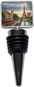 Paris France Cloudy Eiffel Tower Wine Bottle Stopper