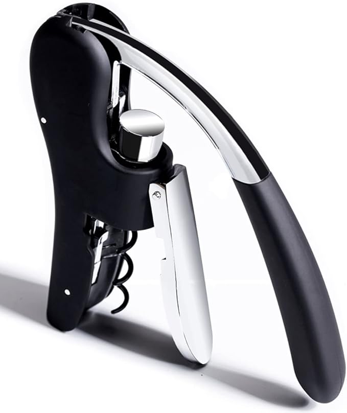 KEISSCO Wine Bottle Opener Manual Vertical Lever Corkscrew with Foil Cutter and Extra Spiral