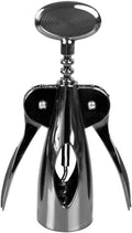 HomeBasics Wine Opener – Premium Zinc Plated Steel Wing Corkscrew – Black Onyx