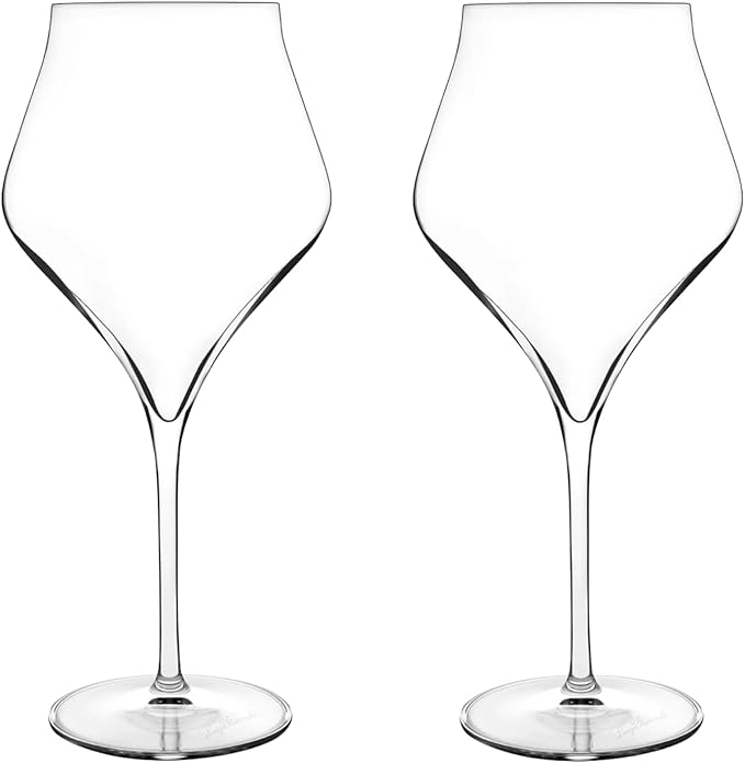 Luigi Bormioli Supremo Burgundy Red Wine Glasses, Set of 2 – 22 Oz Wine Stemware with Enhanced Aromatics for Burgundy, Barolo, Bourgogne, Nebbiolo & Pinot Nero Wines – Crystal Drinking Glass Set