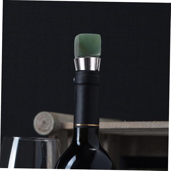2pcs Cork Beverage Lids Wine Covers for Wine Bottles Keeping Fresh Bottle Tops Electric Tote Wine Cooling Stick Holders Drink Bottle Openers Tumbler Green Crystal Agate Jade