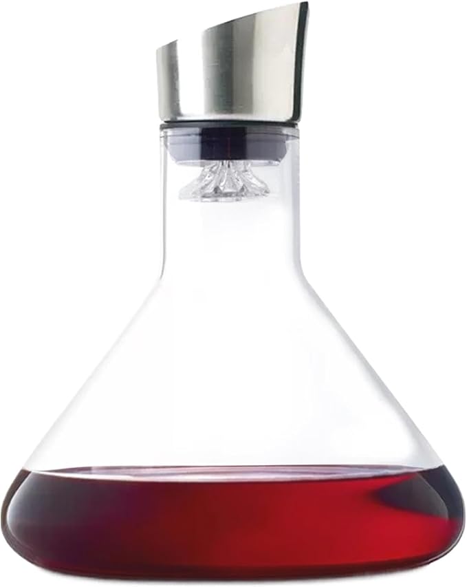 Wine Carafe Red Wine Decanter, Red Wine Decanter Set with Aerator? Wine Hand-held Aerator with Stainless Steel Pourer Lid, Wine Filter, Wine Accessories