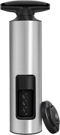 Effort-Saving Wine Opener by ELMWAY, Sleek Self-Pull Manual Corkscrew with Foil Cutter, Stainless Steel Body, Easy to Use & Eco-Friendly for Home & Parties - Silver