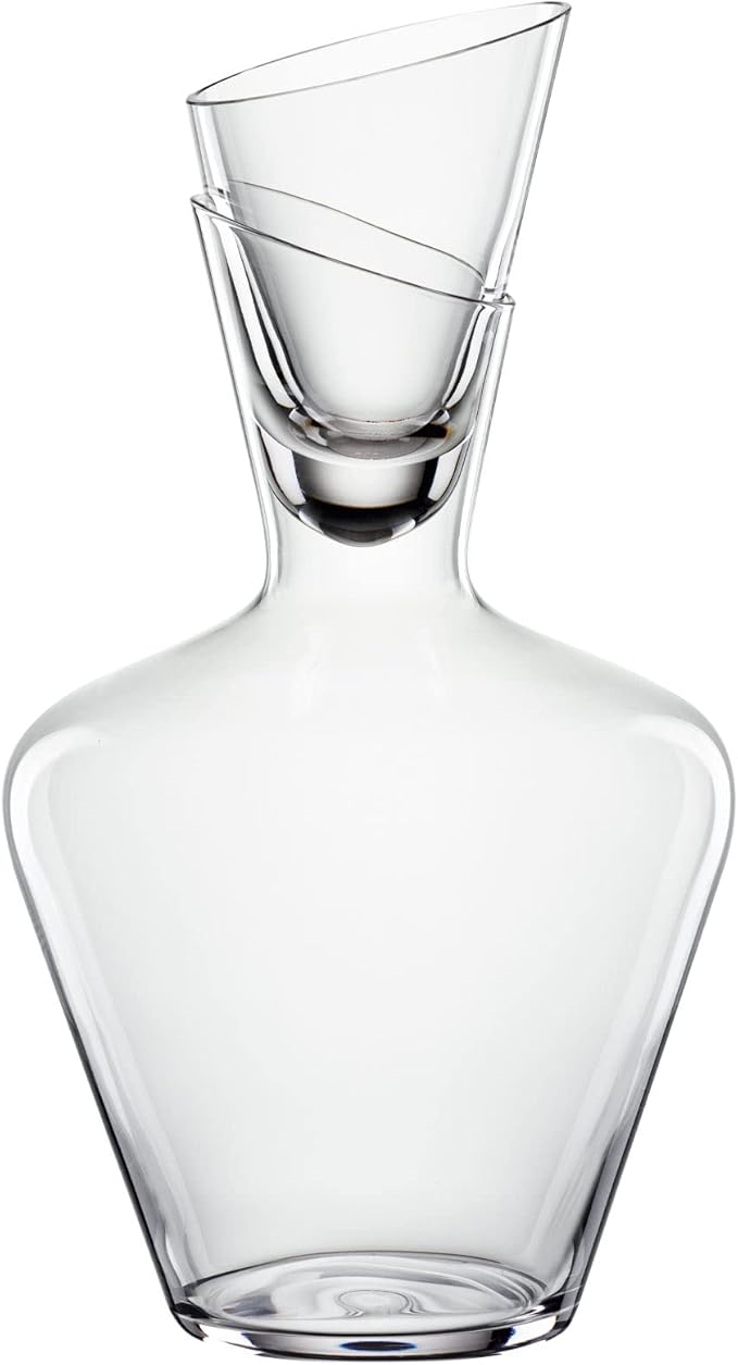 Spiegelau Definition Crystal Wine Decanter with Stopper, Elegant Carafe for Red and White Wine, Modern Glass Pitcher for Wedding Gifts, Housewarming, Home Bar, Hosting, 33 oz (1 L), Set of 1