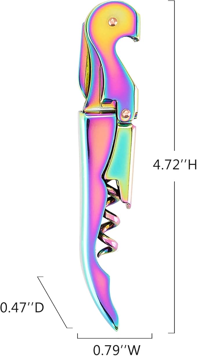 Mirage Corkscrews Wine Key Double Hinge Wine Opener Waiter Corkscrews Rainbow 2 PCS
