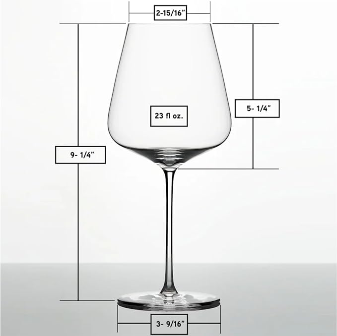 Zalto Bordeaux Glass – Hand-Blown European Crystal Stemware for Full-Bodied Red Wines – Austrian Craftsmanship, 9.1″ Tall, 4.3″ Wide Bowl, Lead-free & Dishwasher-Safe - Wine Gift Set of 2