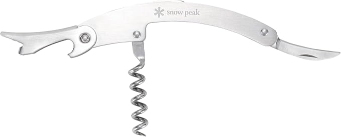 Snow Peak Stainless Steel Wine Tool, Sommelier Knife Corkscrew, Lightweight, Polished, Durable, 1 Count