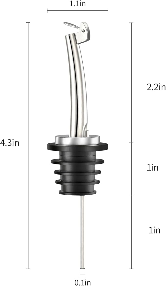 Liquor Pour Spouts, 12 Pack Classic Bottle Pourers Liquor Pourers with Flip Top, Stainless Steel Pour Spout for Liquor Bottles, for Alcohol, Olive Oil,Bar Bartender Accessories
