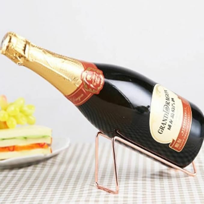ARFUKA Countertop Wine Rack Tabletop Wine Holder Freestanding Stainless Steel Wine Stand Wine Bottle Holder Perfect Wine Gifts for Wine Lovers Rosegold