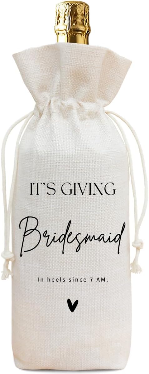 Buildinest Bridesmaid Wine Gift Bag, Pairs Well With Being A Bridesmaid Wine Bottle Gift Bags, Bridesmaid Proposal Gifts, Wine Bottle Gift Bag for Champagne & Wine, Bridal Shower, Wedding & Wine Party Decorations, Gifts For Bride-A17