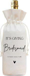 Buildinest Bridesmaid Wine Gift Bag, Pairs Well With Being A Bridesmaid Wine Bottle Gift Bags, Bridesmaid Proposal Gifts, Wine Bottle Gift Bag for Champagne & Wine, Bridal Shower, Wedding & Wine Party Decorations, Gifts For Bride-A17