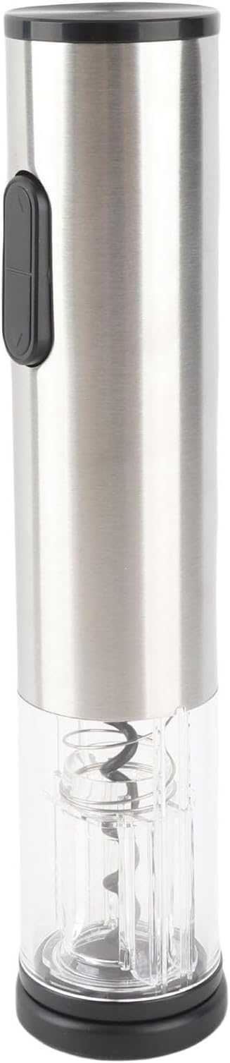 Electric Wine Opener, Automatic Wine Bottle Opener with LED Light, Battery Operated Corkscrew for Party Camping, Stainless Steel and PC Portable Wine Opener