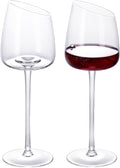 KAMMAK Wine Glasses Set of 2, 9.47 oz Hand Blown Crystal Bordeaux Wine Glasses, Thin Rim & Long Stem, Perfect for Red & White, Daily Use, Wedding or Birthday Gift with Gift Box, XH-H240 Matte