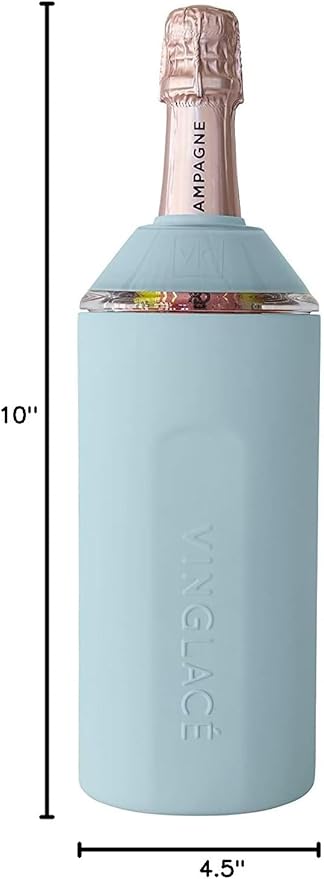 Personalized Vinglacé Wine & Champagne Bottle Chiller - A Unique Customized Gift for Wine Lovers (Cool Blue)
