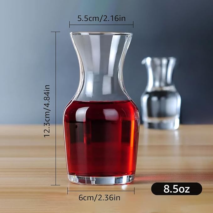 15pcs Mini Wine Decanter Glasses Small Glass Carafe Set For Mimosa Bar Supplies Party (8.5oz)