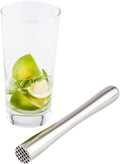 Restaurantware Bar Lux 8 Inch Muddler For Cocktails 1 Premium Ice Crusher Tool - Comfortable Hold Durable Stainless Steel Mojito Muddler For Making Mint Or Fruit Based Drinks For Home Bars