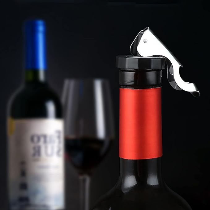 Wine Stoppers, Food-safe Silicone Bottle Stoppers, Expanding Manual Beverage Stopper, Reusable Wine Bottle Corks, Creates Airtight Seal, Assorted Colors 4 Pack (Assorted)