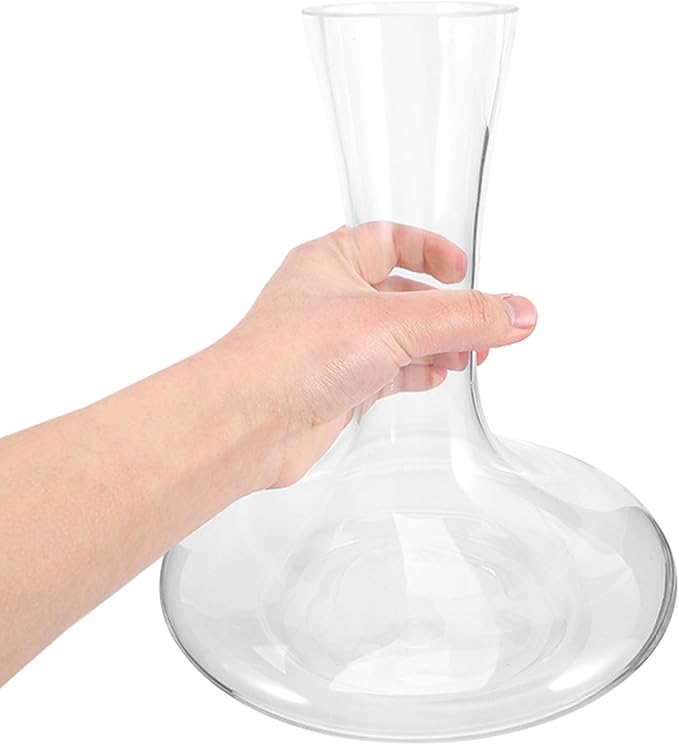Handheld Glass Wine Decanter with Handle, Fast Pouring Crystal Red Wine Aerator for Home Bar and Dining, Creative Simple Design Beverage Serveware