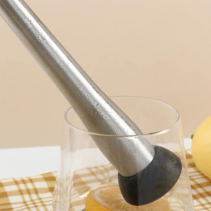 Vctitil Stainless Steel Cocktail Muddler and Mixing Spoon,Home Long Stainless Steel Masher,DIY Drink Wine Juice Barware Mixer Tool(11.5inch)