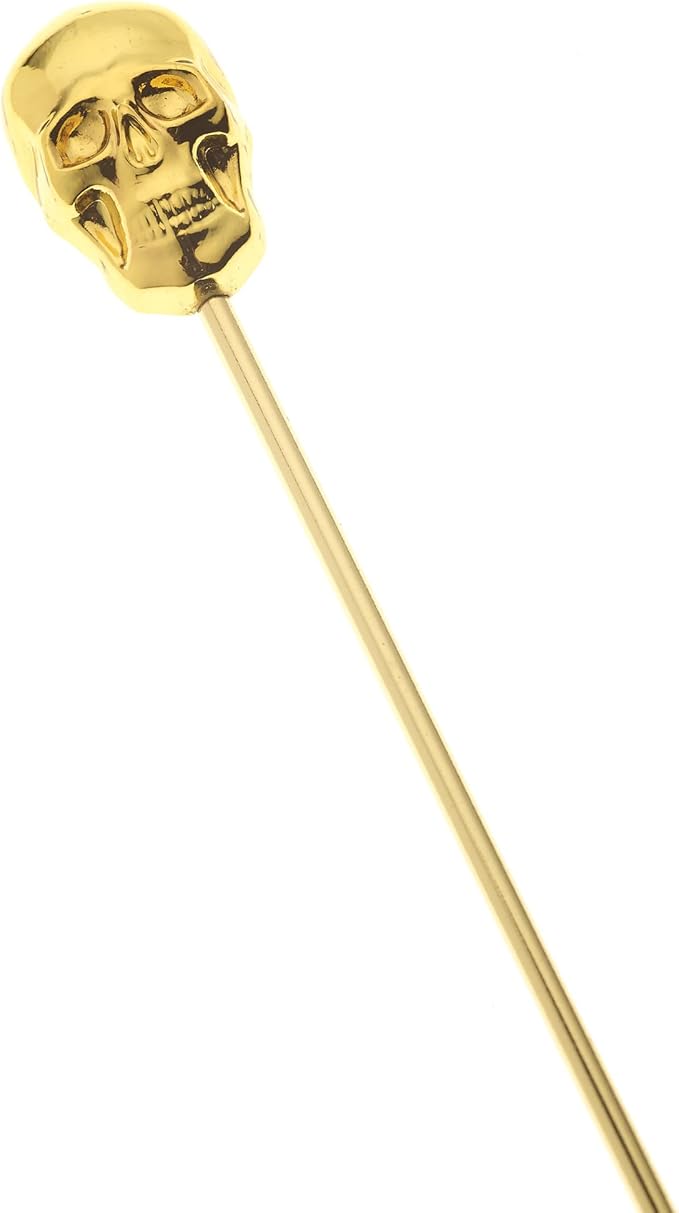 Barfly Cocktail Picks, Skull, Gold Plated, Set 12