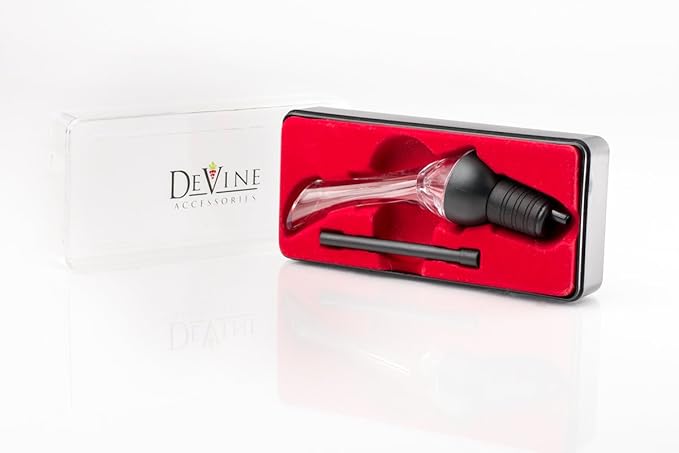 Wine Aerator Pourer - Woodpecker Designed Wine Pourer - Wine Aerating Pourer - Gift Packaging… (Black)