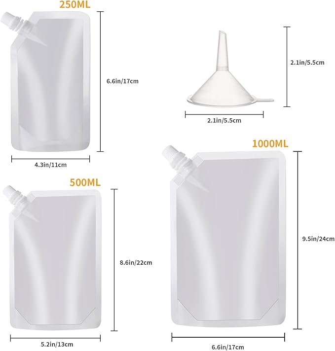 OHMAXHO Plastic Flasks - Reusable, Leak-Proof for Travel, Outdoor Sport, Running enthusiasts, Concerts, Events(8OZ-16OZ-32OZ,16PCS)
