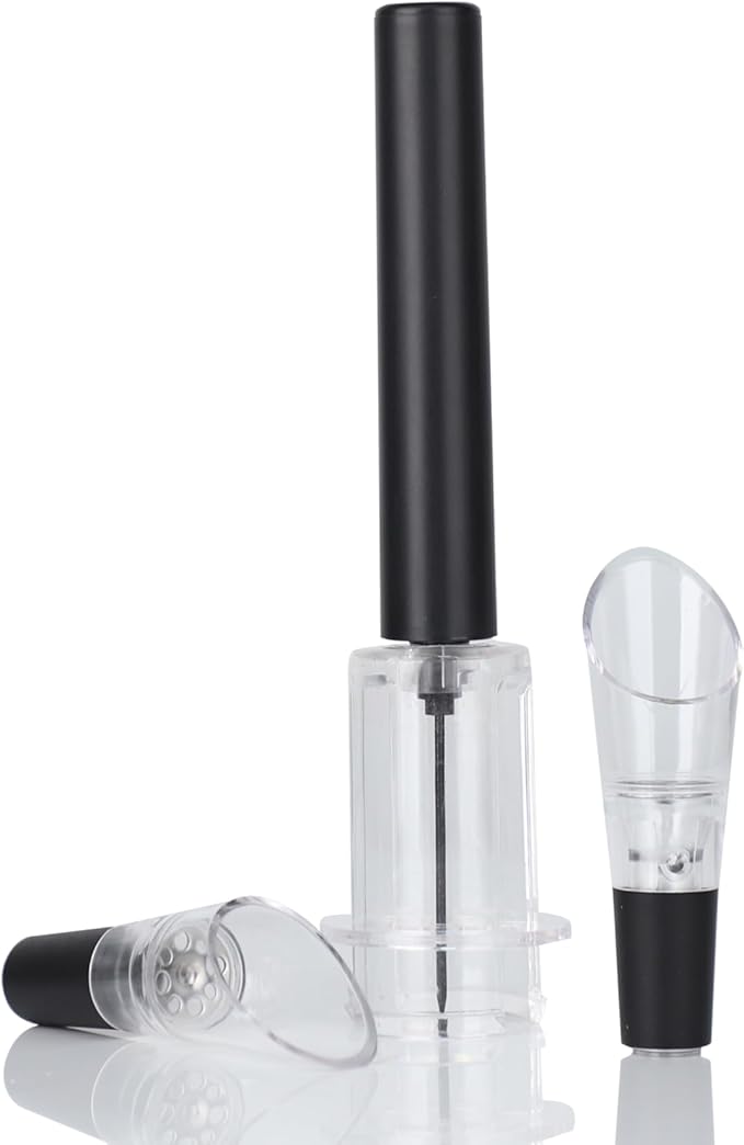Wine Air Pressure Pump Bottle Opener Set With Two Wine Aerator Pourers,Simple Wine Pump Cork Remover Corkscrew,Efficient Corkscrew Bottle Opener, Perfect Wine Gift For Wine Lovers. (3)