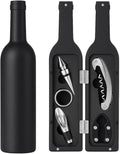 Wine Accessories Gift Set – 5-Piece Bottle-Shaped Wine Opener Kit with Corkscrew, Foil Cutter, Drip Ring, Wine Pourer & Stopper – Wine Lover Gift for Men & Women